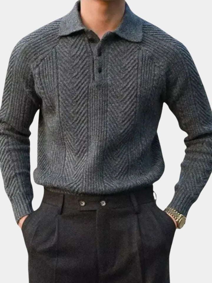 Long Sleeve Polo Sweater - Palm Beach Boutique