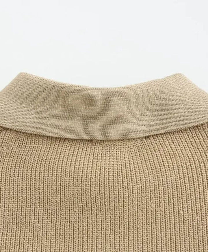 Essential Sweater with Zipped Polo - Palm Beach Boutique
