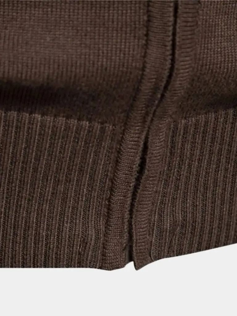 Zipped Cardigan with High Collar - Palm Beach Boutique