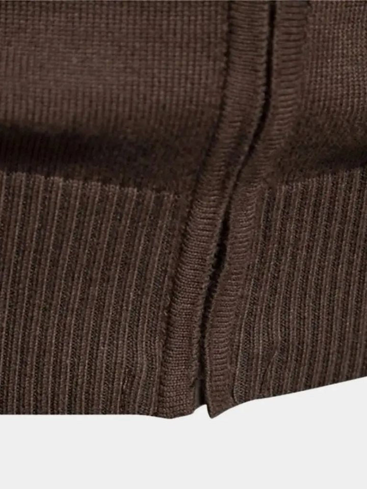 Zipped Cardigan with High Collar - Palm Beach Boutique