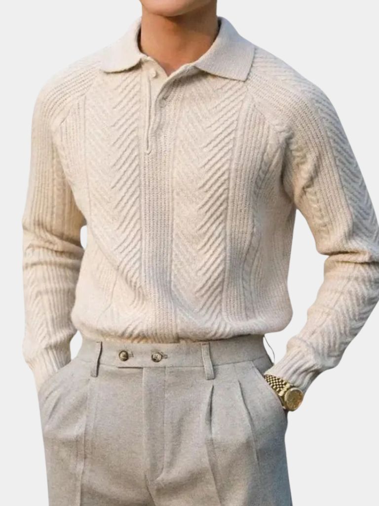 Long Sleeve Polo Sweater - Palm Beach Boutique
