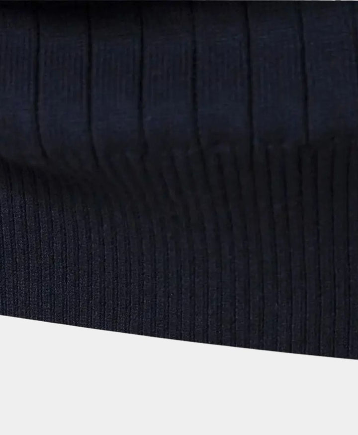 Cotton Pullover with Vertical Stripes and Half-Zip - Palm Beach Boutique