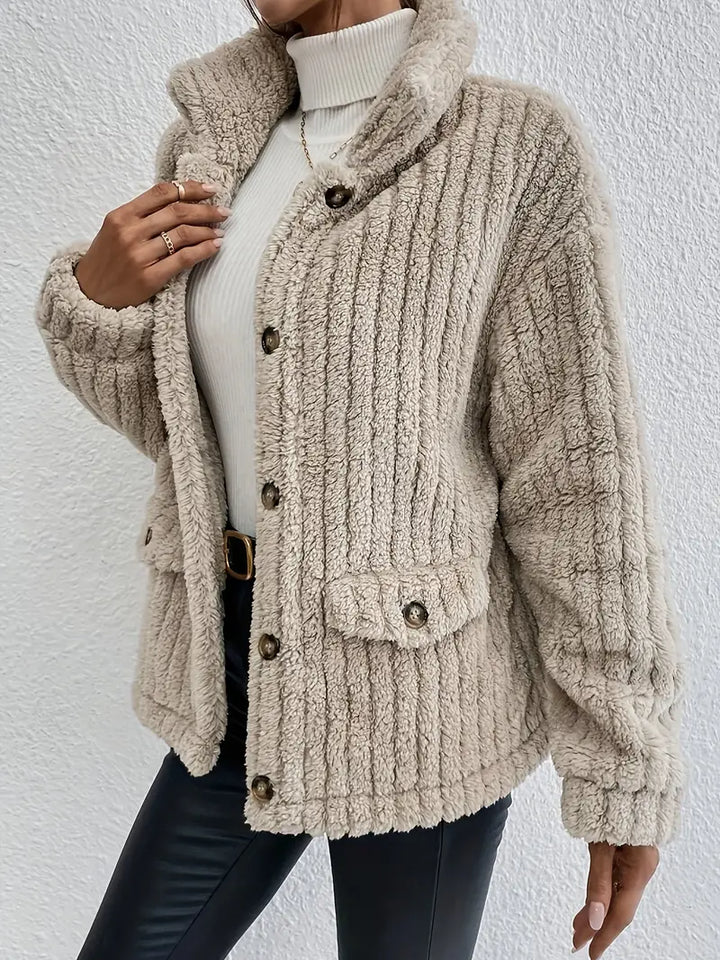 NOVA | Double-Sided Velvet Button Cardigan