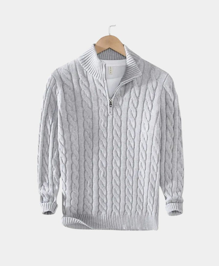 Essential Zip Collar Sweater - Palm Beach Boutique
