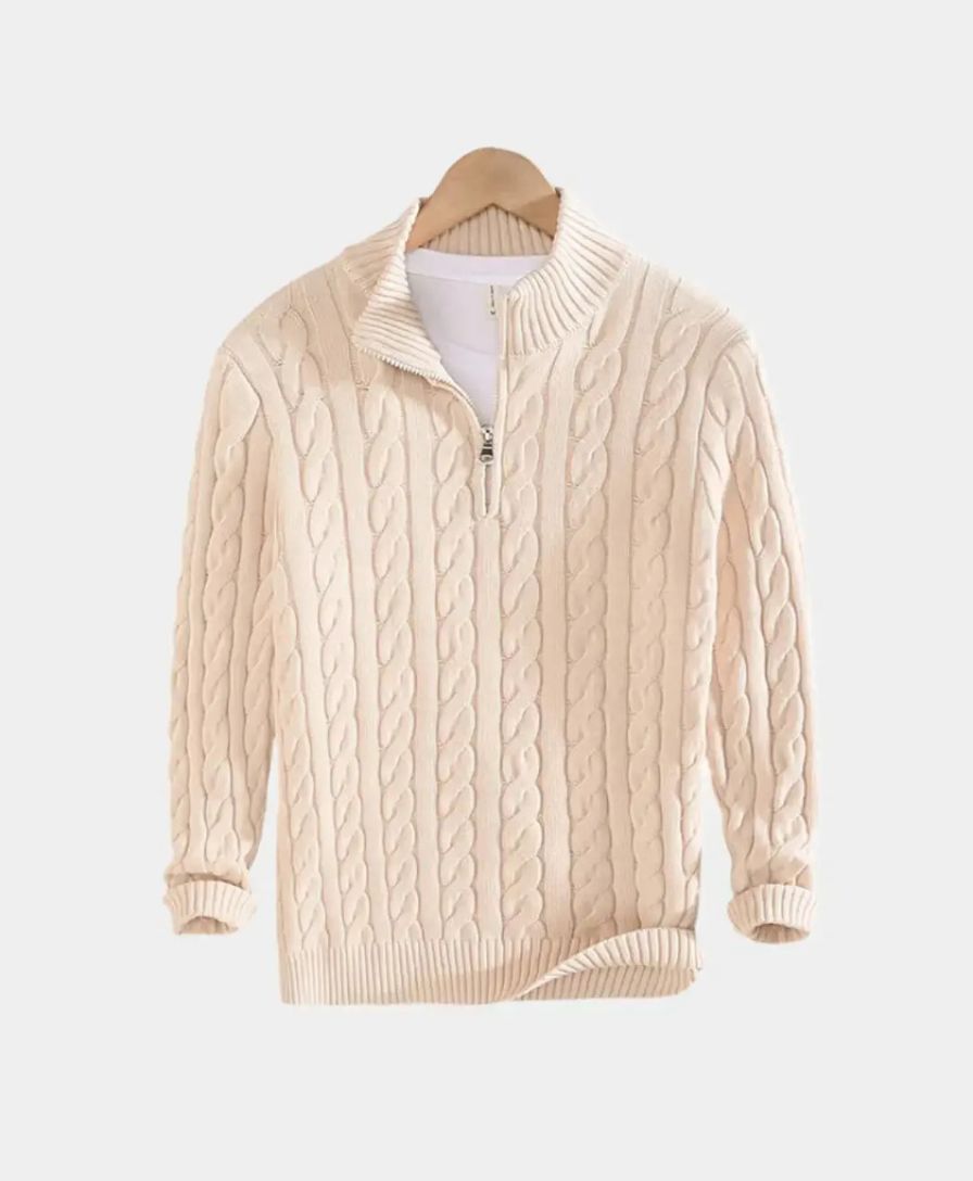 Essential Zip Collar Sweater - Palm Beach Boutique