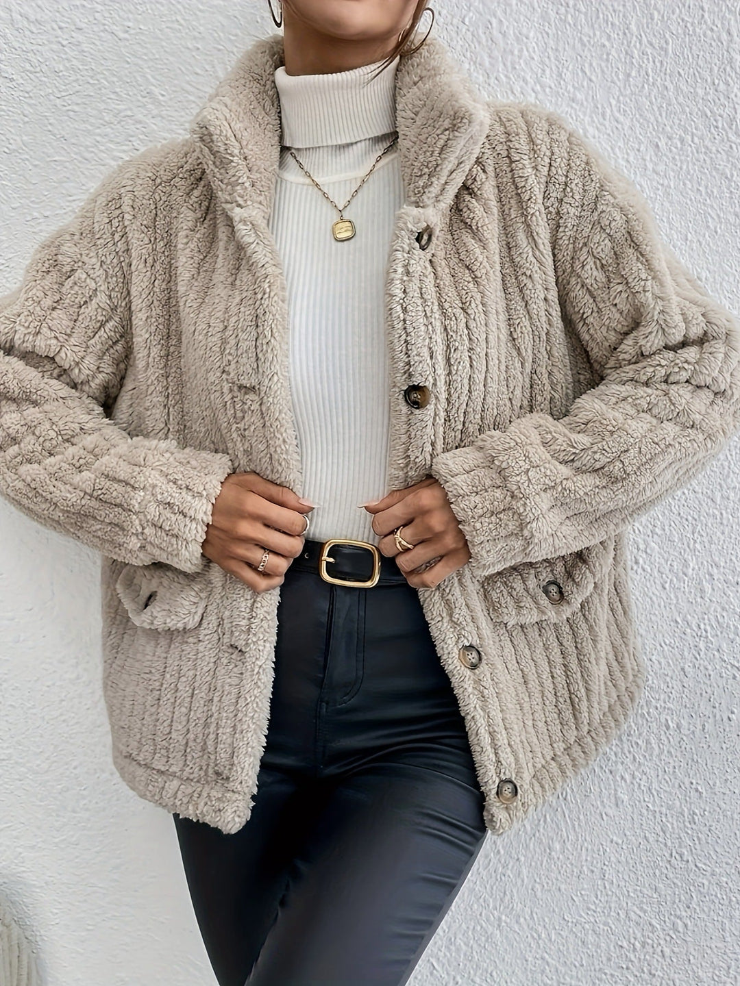 NOVA | Double-Sided Velvet Button Cardigan