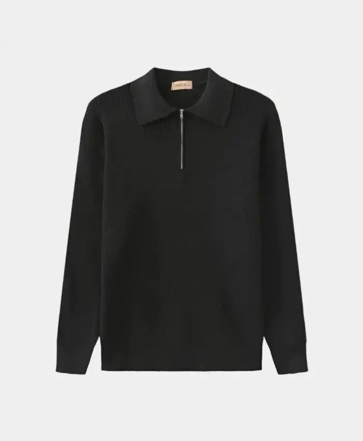 Essential Sweater with Zipped Polo - Palm Beach Boutique