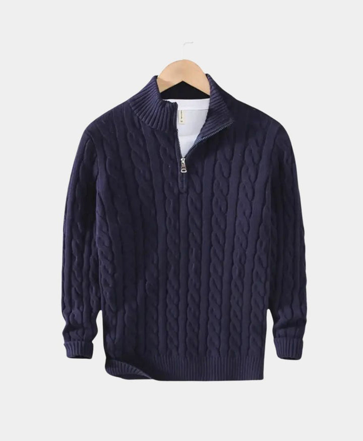 Essential Zip Collar Sweater - Palm Beach Boutique