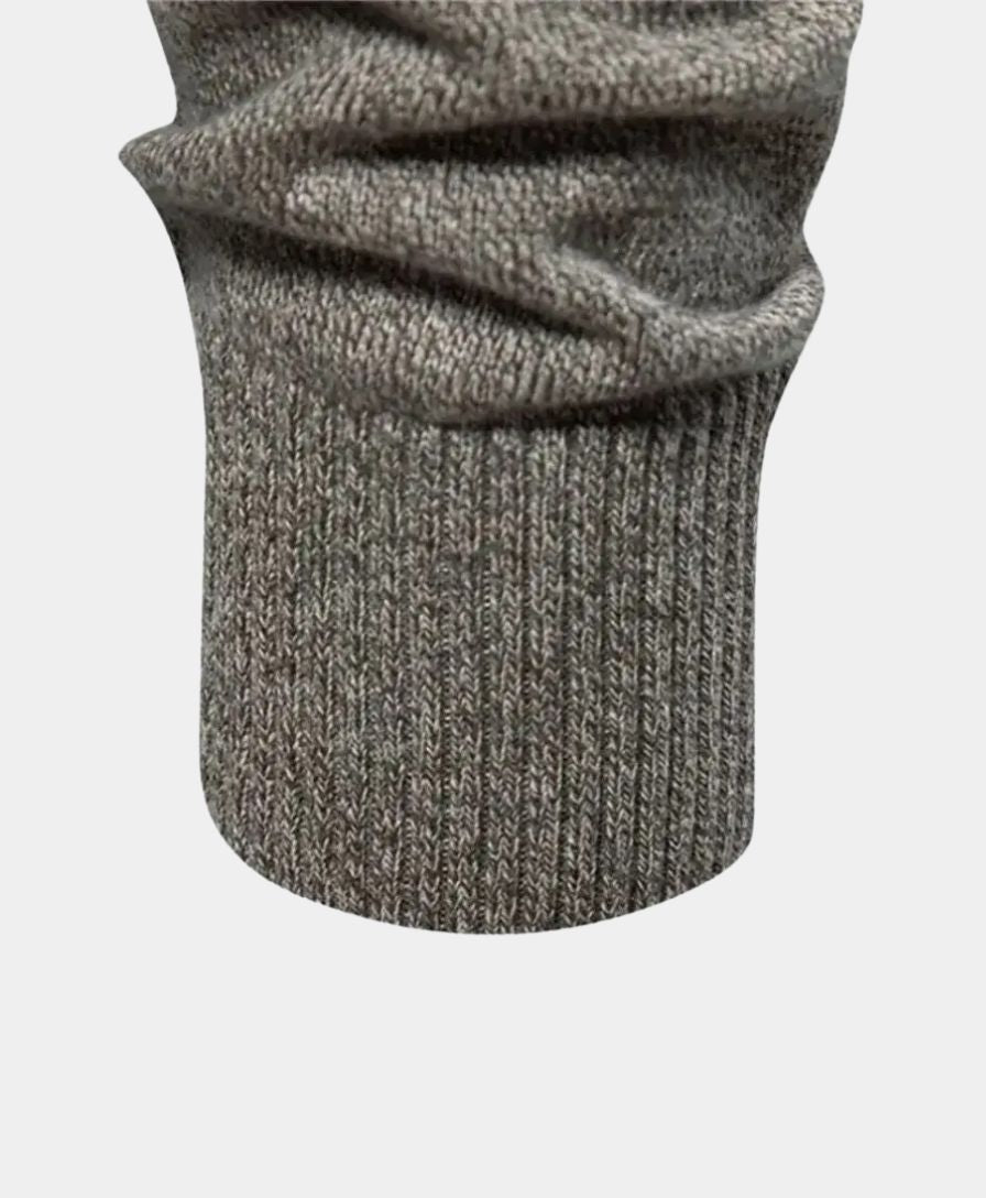 Knitted Cotton Sweater with High Collar - Palm Beach Boutique