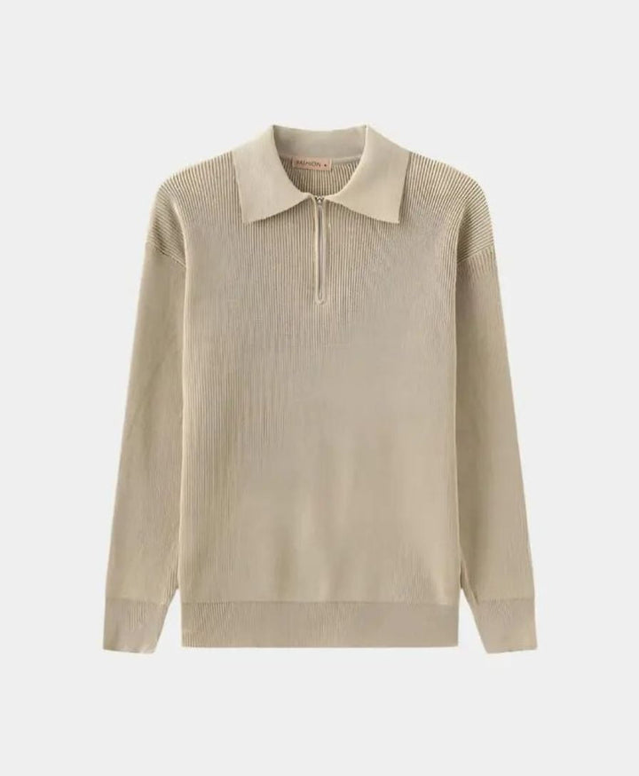 Essential Sweater with Zipped Polo - Palm Beach Boutique