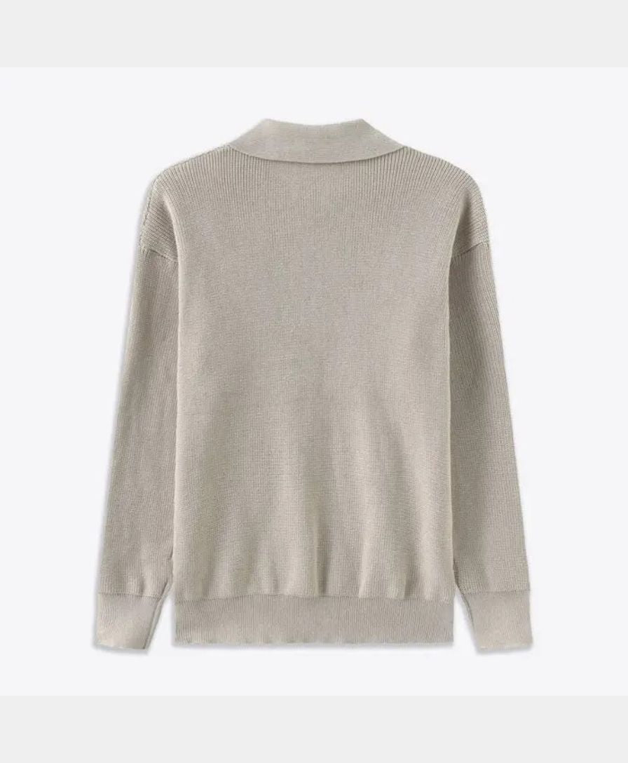 Essential Sweater with Zipped Polo - Palm Beach Boutique