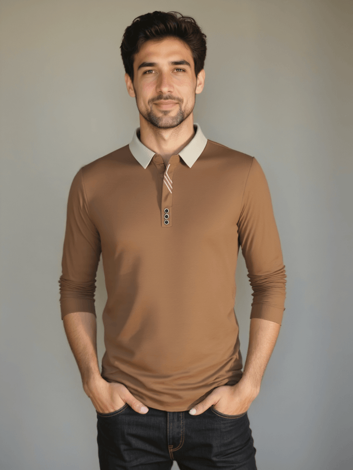 Elegant Long Sleeve Polo - Palm Beach Boutique