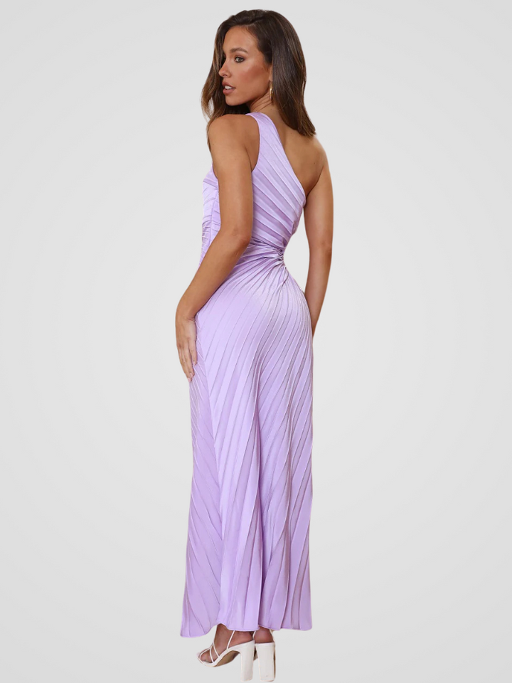 One Shoulder Pleated Dress Aurora