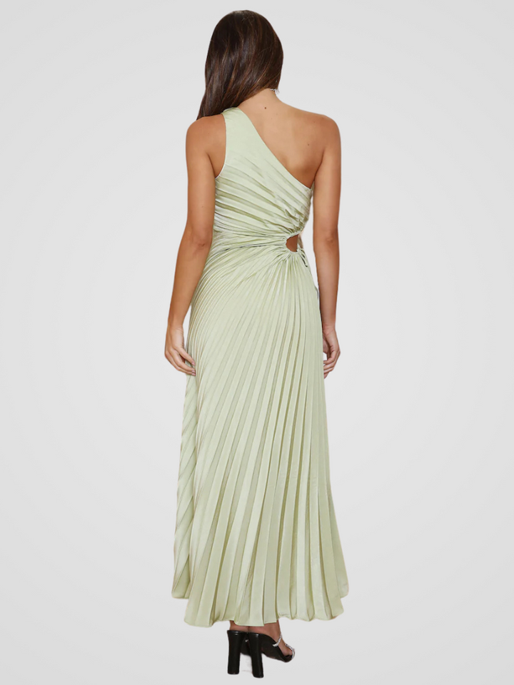 One Shoulder Pleated Dress Aurora