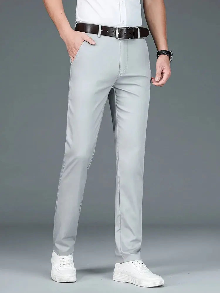 Minimalist Straight Leg Bamboo Fibre Trousers