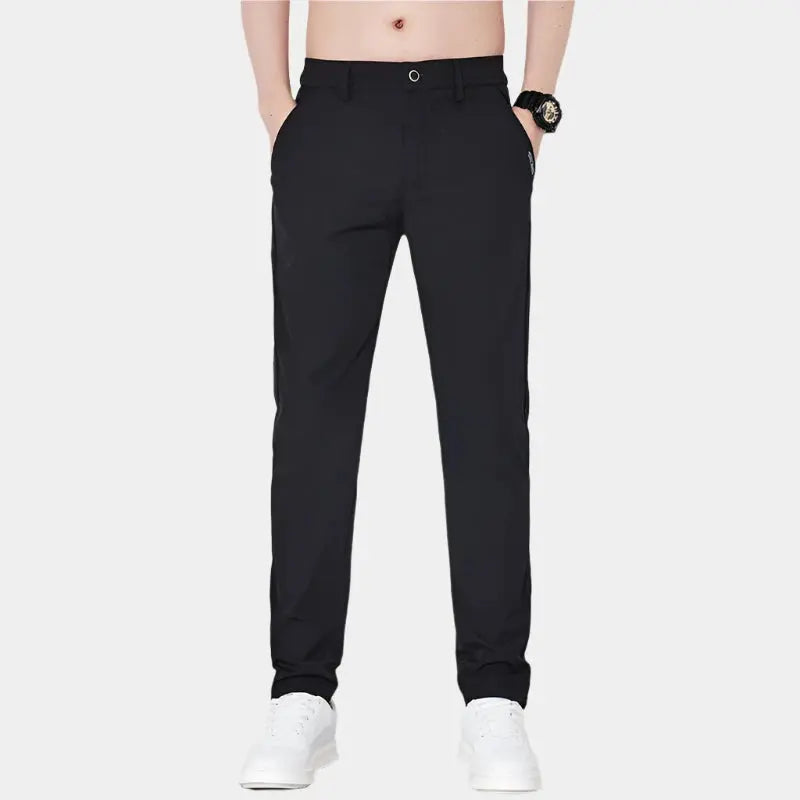 Elastic Waist Basic Trousers