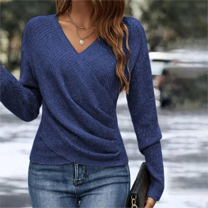 Seravielle | Elegant Wrap V-neck Top