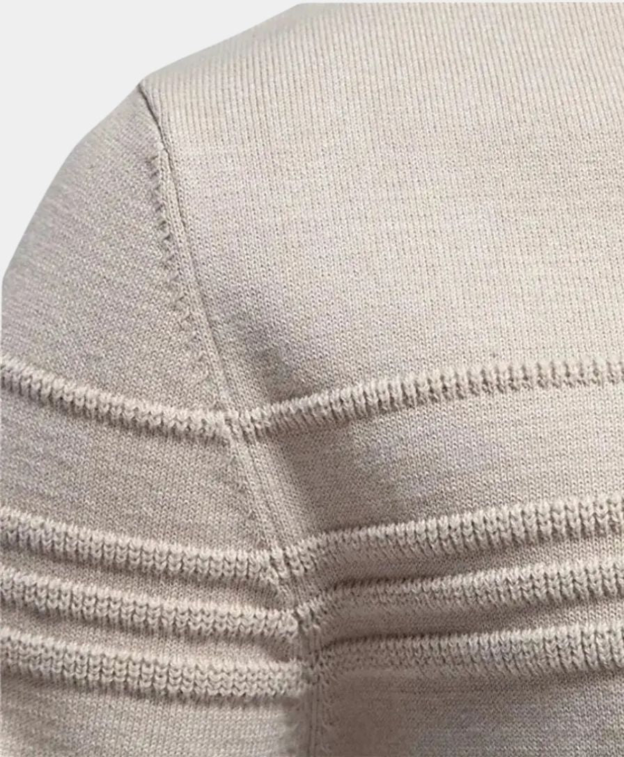 Knitted Striped Cotton Sweater - Palm Beach Boutique