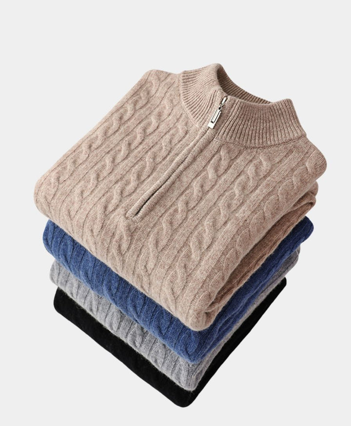 Essential Zip Collar Sweater - Palm Beach Boutique