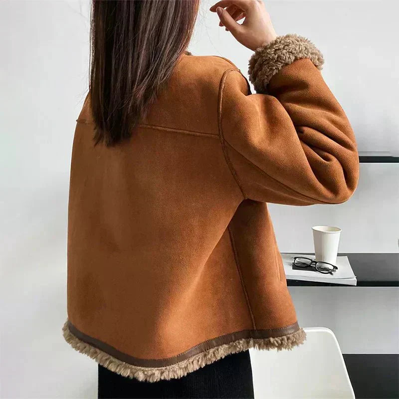 ANNA | Sheepskin Jacket with Button Detail