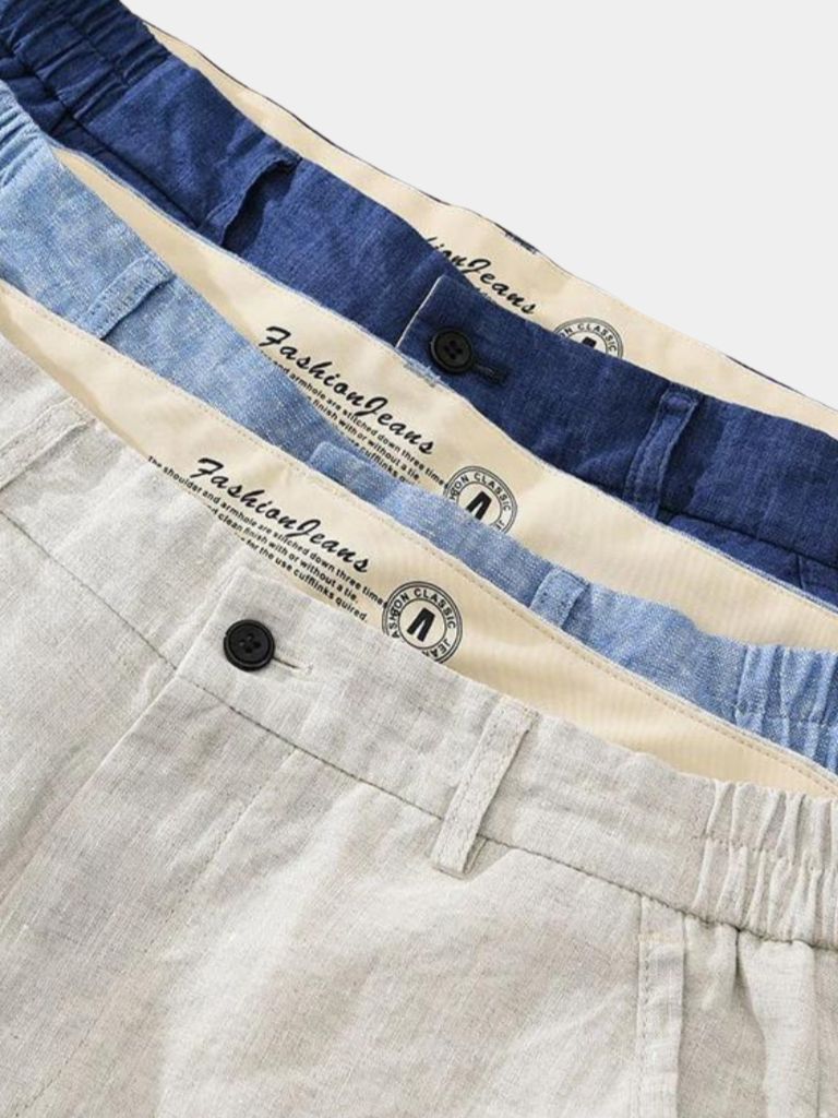 Horizon Blue Linen Shorts - Palm Beach Boutique