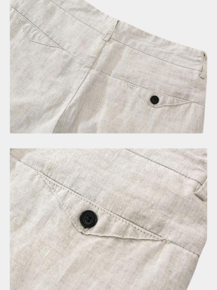 Horizon Blue Linen Shorts - Palm Beach Boutique