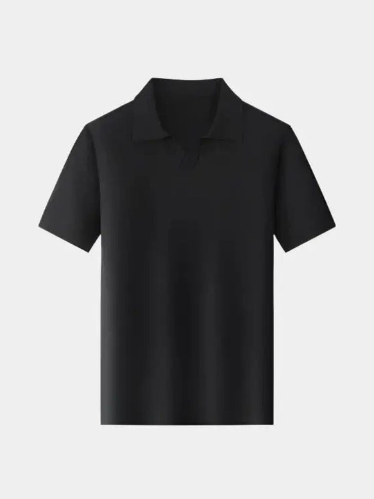 Casual Buttonless Knit Polo Shirt - Palm Beach Boutique