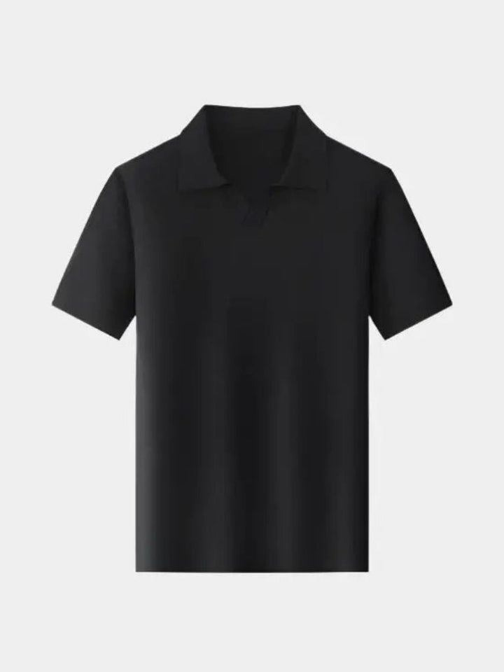 Casual Buttonless Knit Polo Shirt - Palm Beach Boutique