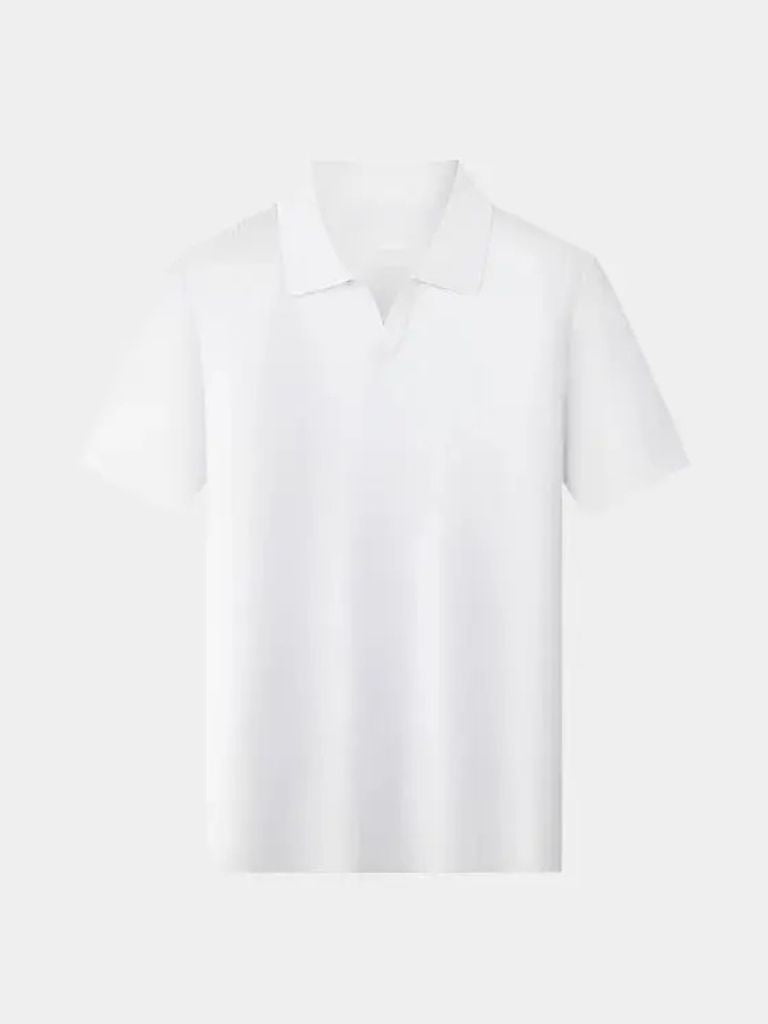 Casual Buttonless Knit Polo Shirt - Palm Beach Boutique
