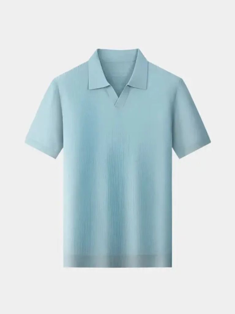 Casual Buttonless Knit Polo Shirt - Palm Beach Boutique