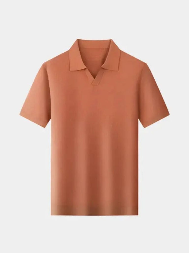 Casual Buttonless Knit Polo Shirt - Palm Beach Boutique