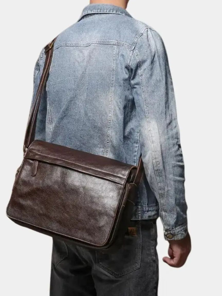 Palm Beach Boutique Timeless Leather Messenger Bag