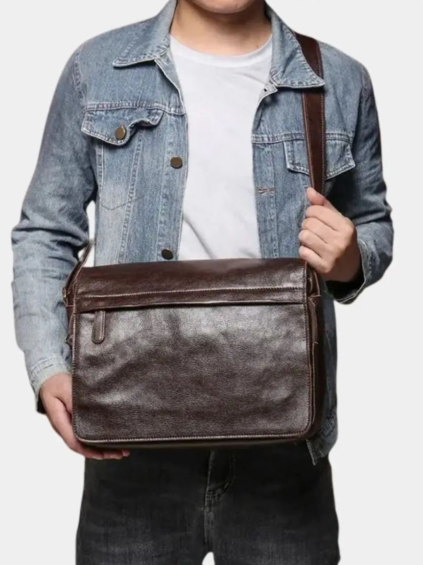 Palm Beach Boutique Timeless Leather Messenger Bag