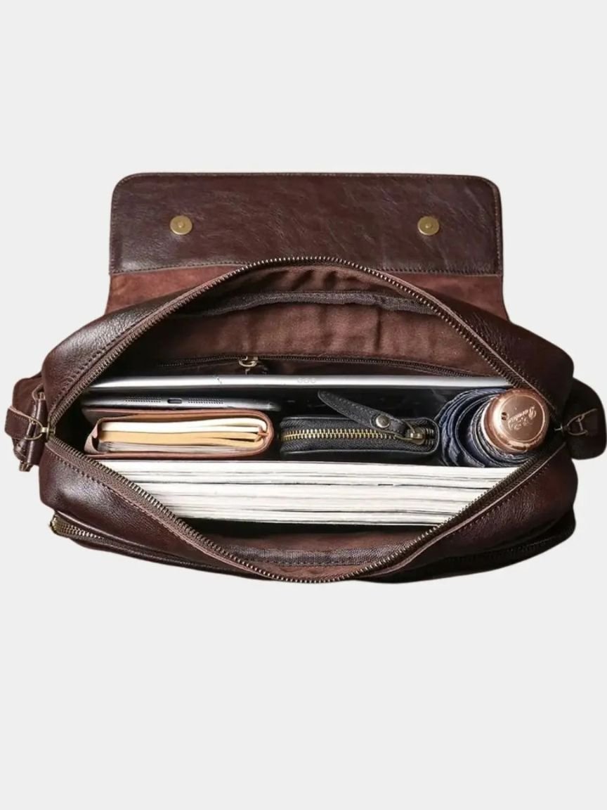 Palm Beach Boutique Timeless Leather Messenger Bag