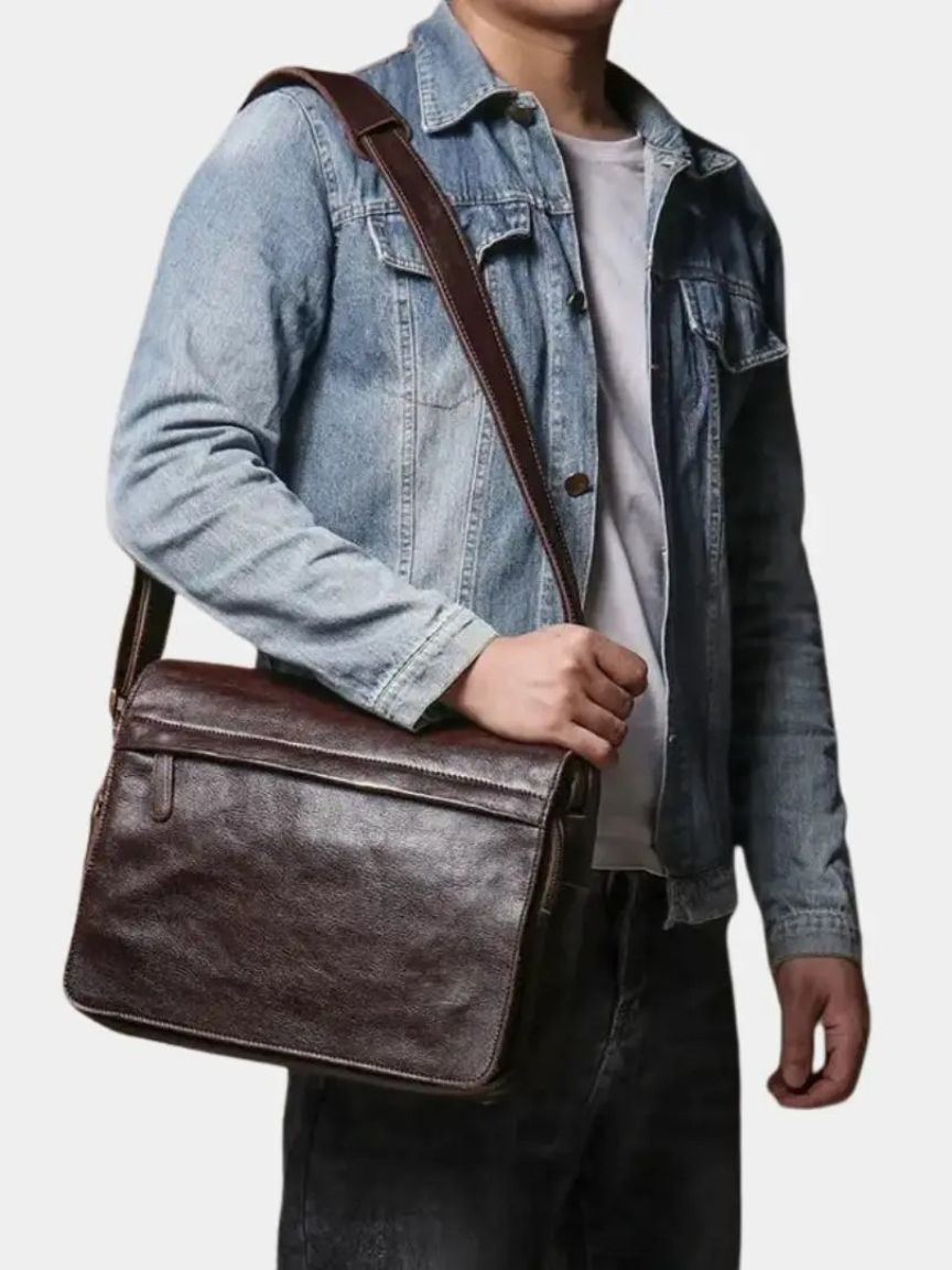 Palm Beach Boutique Timeless Leather Messenger Bag