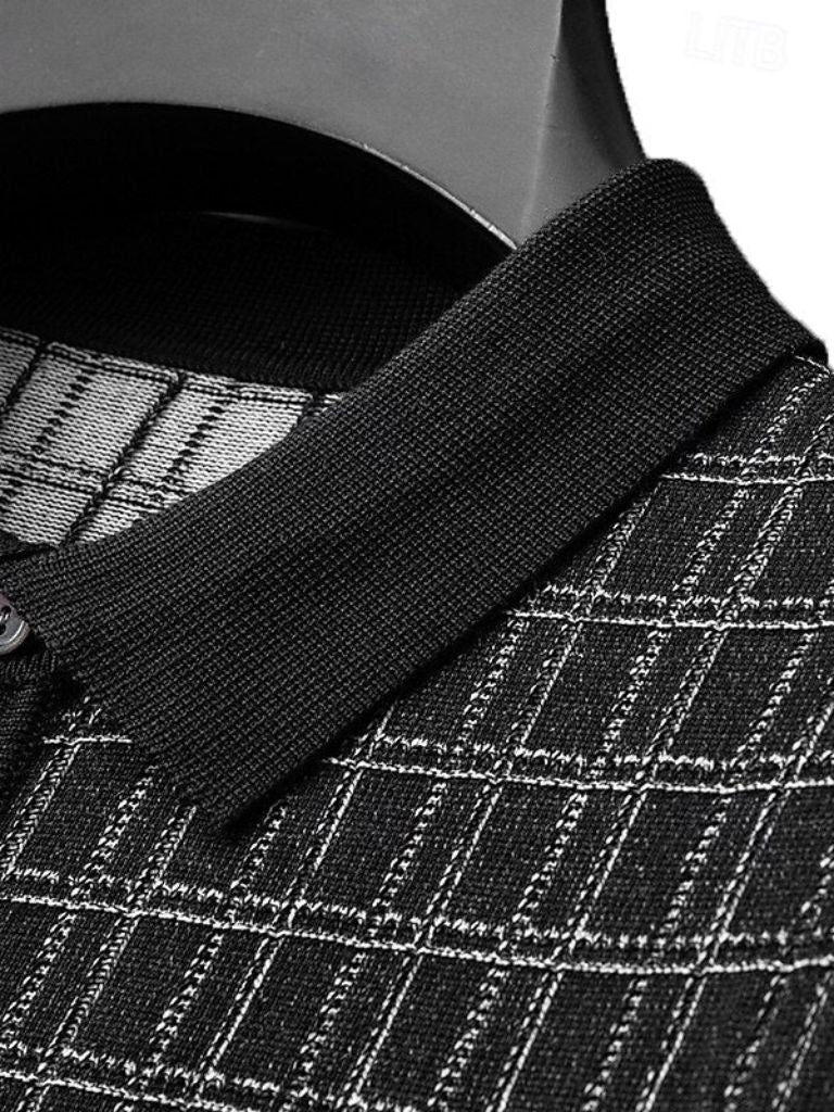 Classic Black Knit Polo - Palm Beach Boutique