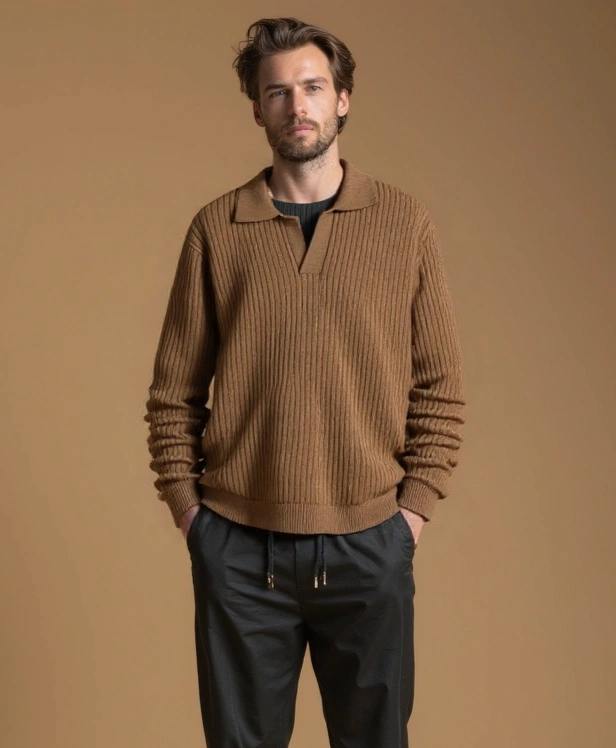 Polyester Sweater with V-Neck - Palm Beach Boutique