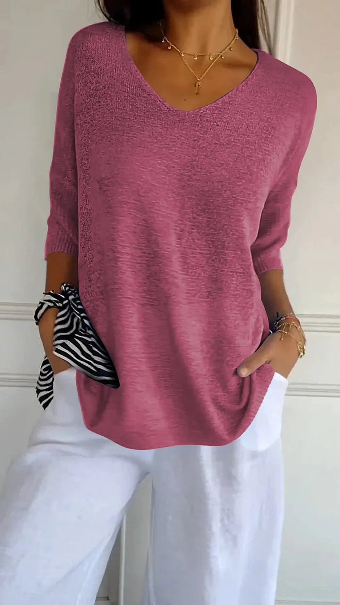 Maddie | Elegant V-Neck Sweater