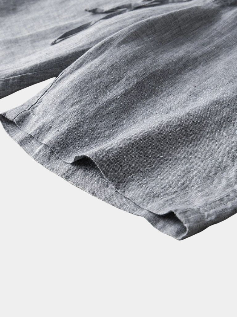 Grey Linen Shorts Palm Beach Boutique