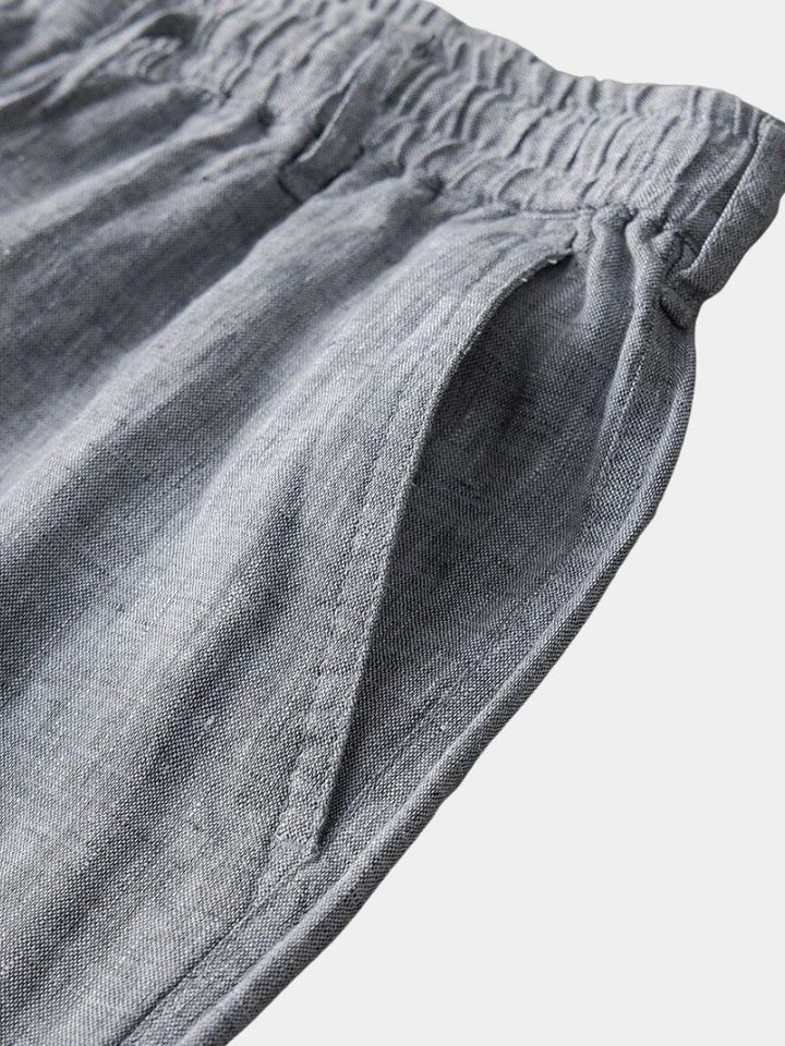 Grey Linen Shorts Palm Beach Boutique