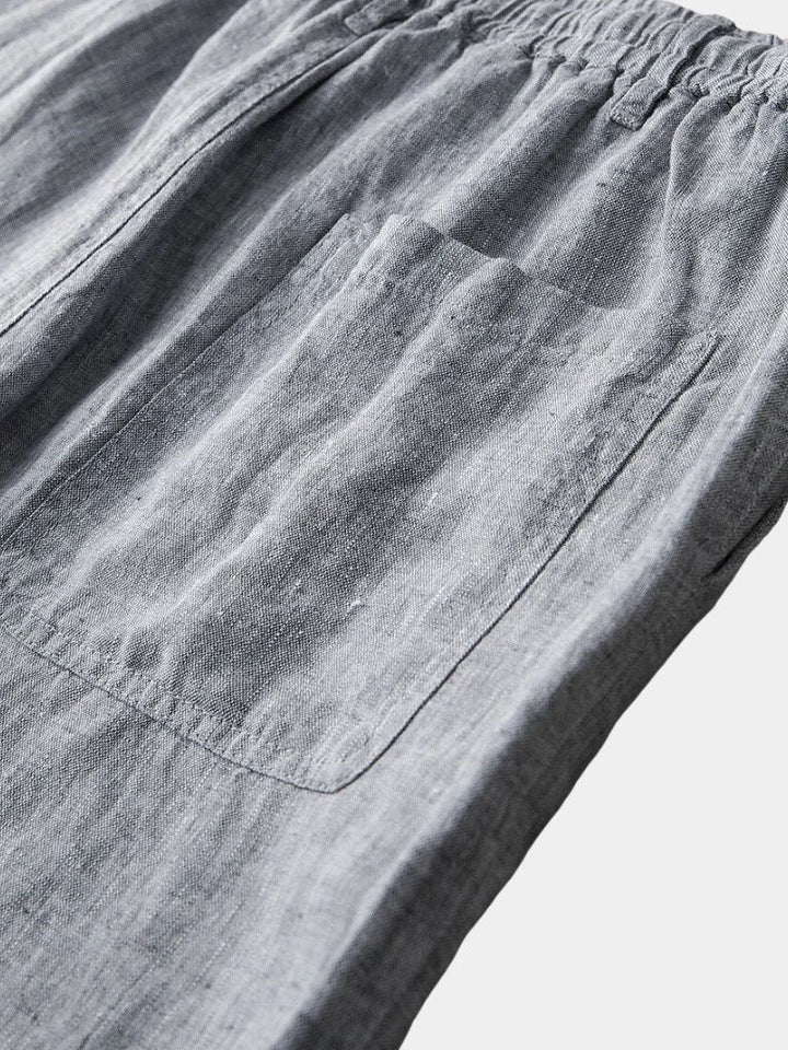 Grey Linen Shorts Palm Beach Boutique