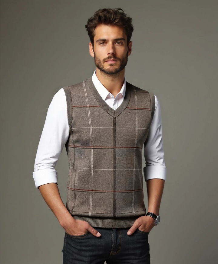 Kinit Plaid Academic Vest - Palm Beach Boutique