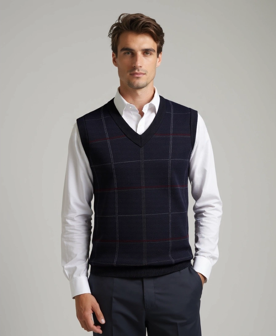 Kinit Plaid Academic Vest - Palm Beach Boutique