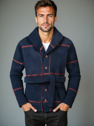 Knitted Coat with Belt Rome - Palm Beach Boutique