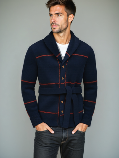 Knitted Coat with Belt Rome - Palm Beach Boutique