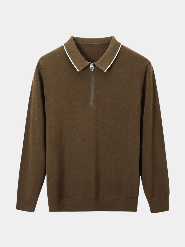 Ivory Elite Long Sleeve Polo Palm Beach Boutique