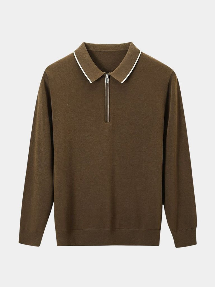 Ivory Elite Long Sleeve Polo Palm Beach Boutique