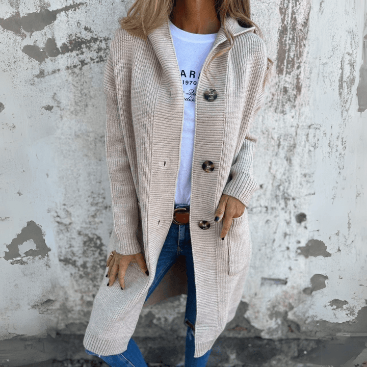 Lorène | Elegant long women's cardigan