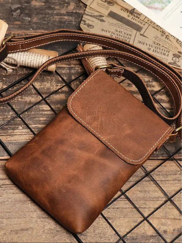 Palm Beach Boutique Mens Mini Leather Crossbody Bag