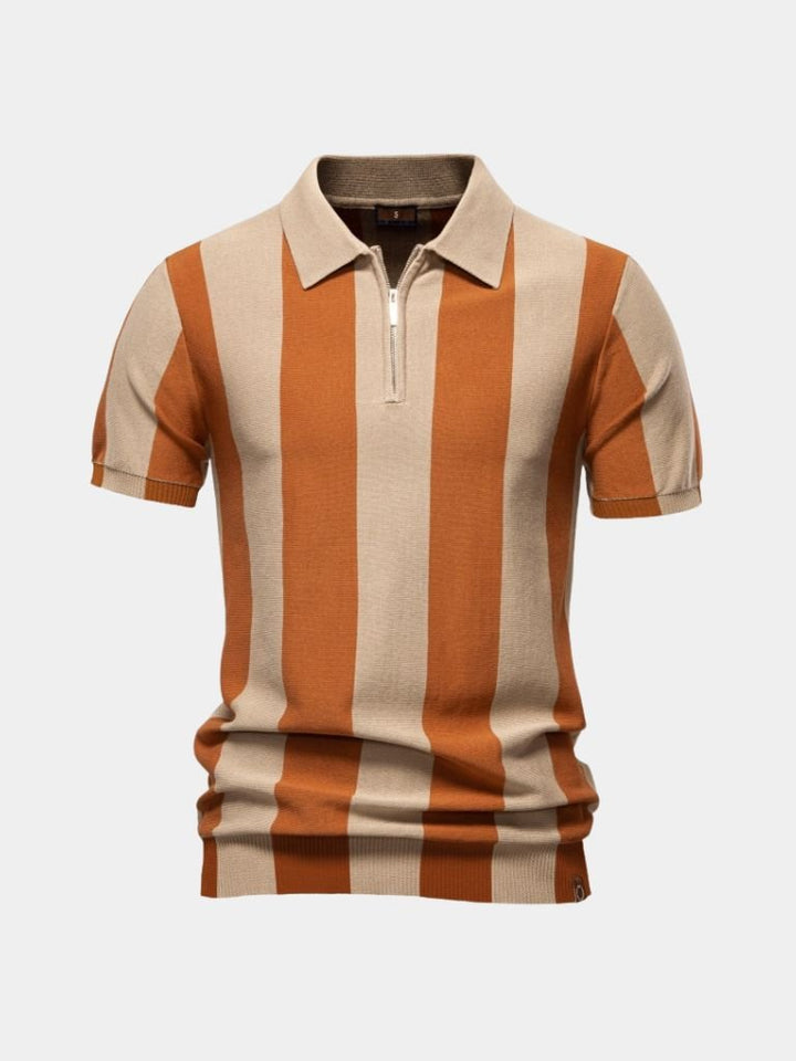 Navy Striped Polo - Palm Beach Boutique